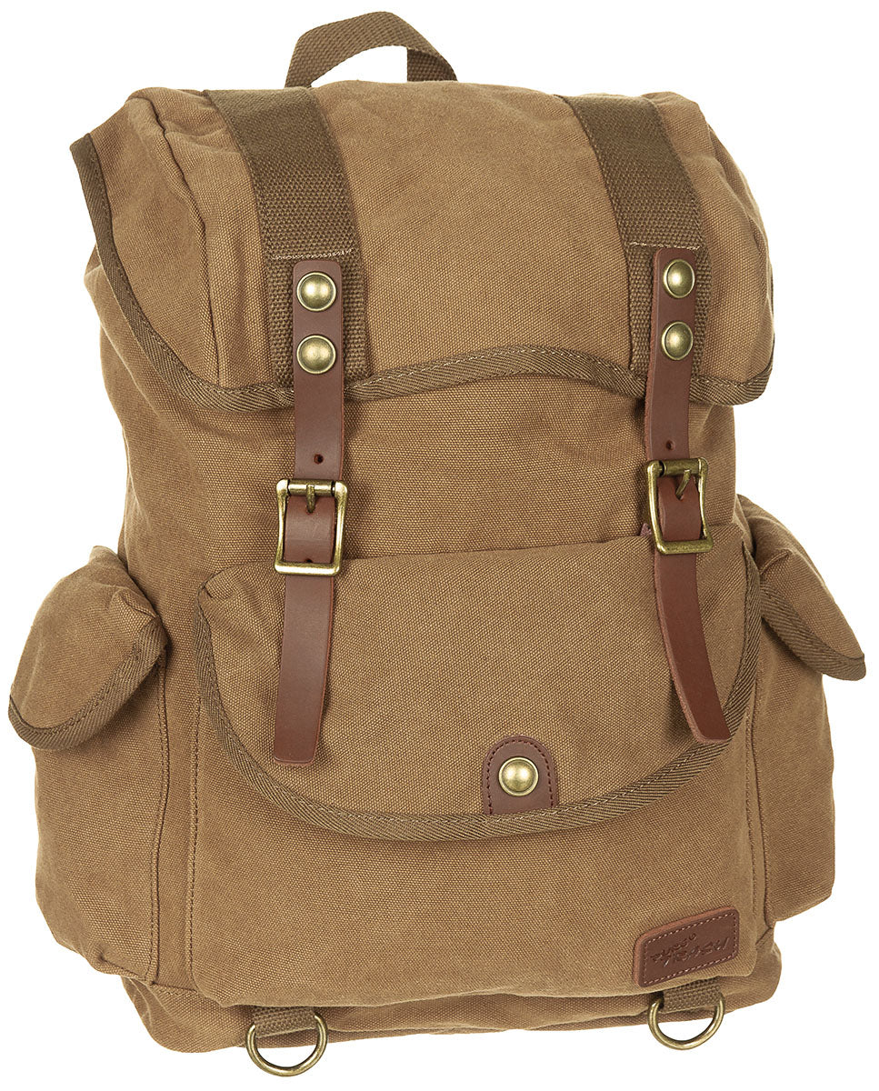 Rucsac canvas PT Pure Trash cu accesorii din piele