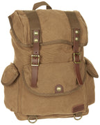 Rucsac canvas PT Pure Trash cu buzunare laterale, maro