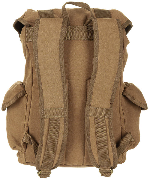 Rucsac canvas PT Pure Trash cu buzunare laterale, maro