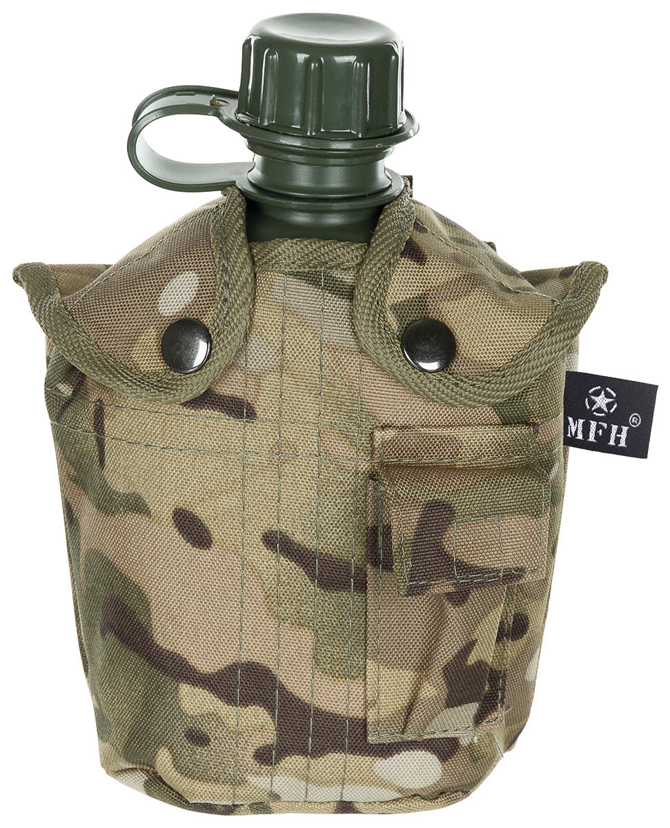 Bidon apa US 1L cu husa operation-camo MFH