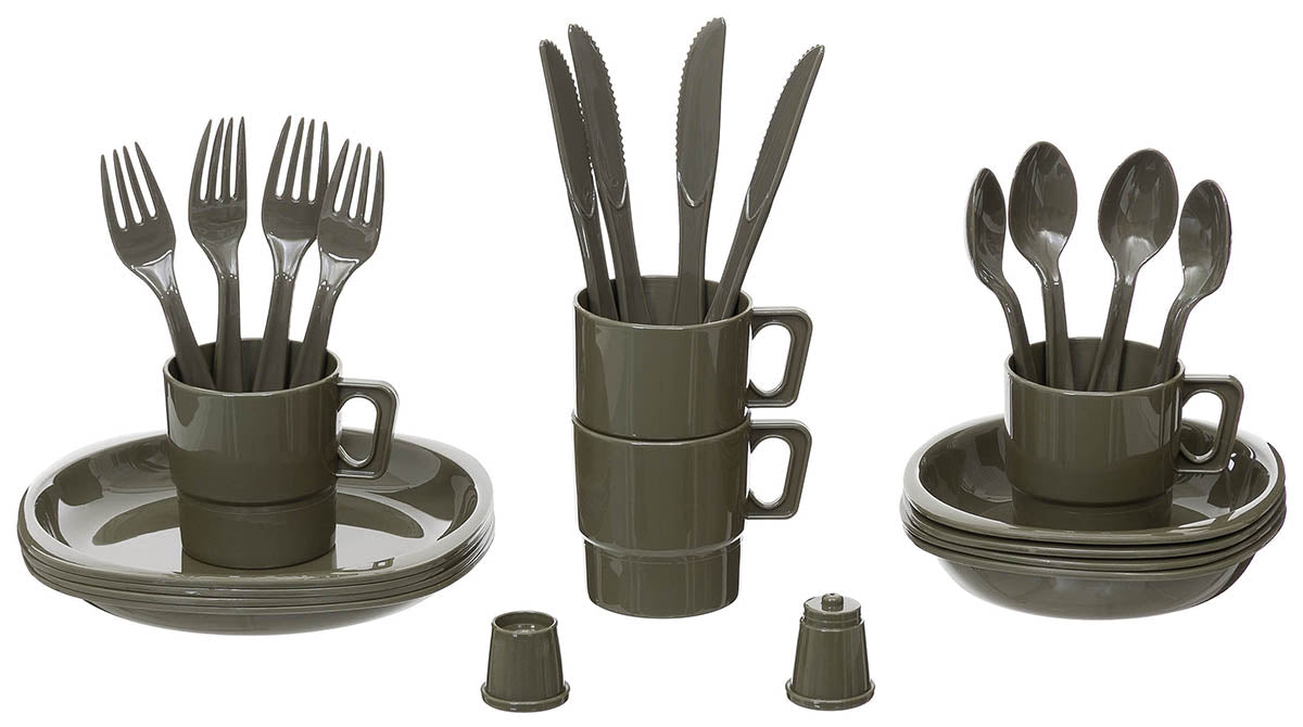 Set tacamuri camping 26 piese MFH, verde OD