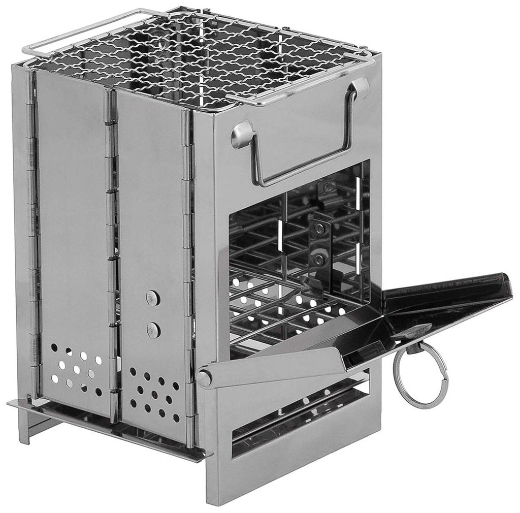 Soba pliabila Rocket Stove mini inox Fox Outdoor