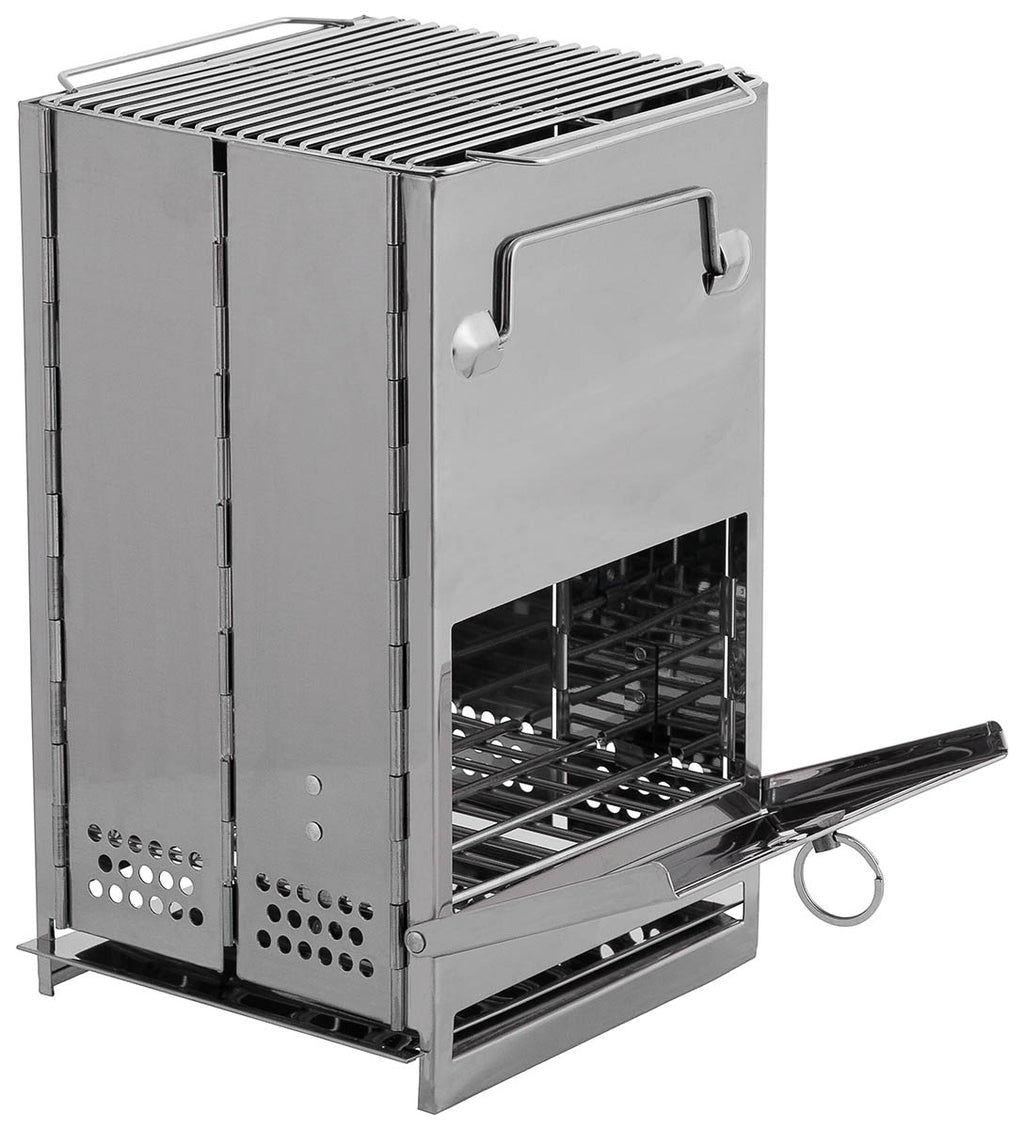 Arzator rocket stove pliabil din inox Fox Outdoor