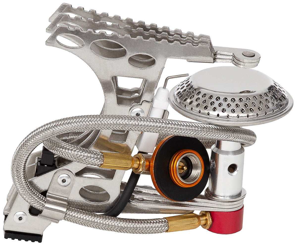 Arzator de camping pliabil 4 kW cu furtun si piezo Fox Outdoor