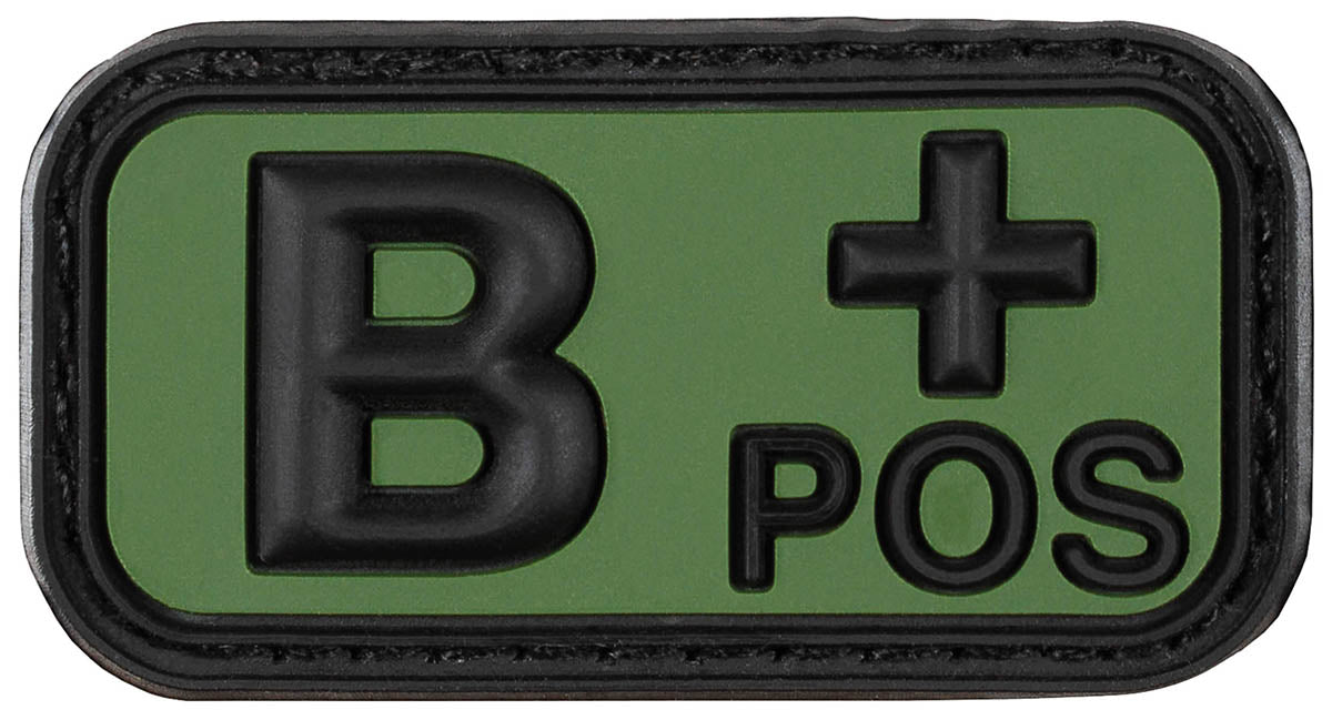 Patch grupa sanguina B POS 3D negru-oliv MFH