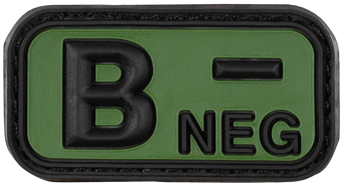 Patch grupa sanguina B NEG 3D negru-oliv MFH