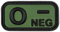 Patch grupa sanguina O NEG 3D negru-oliv MFH