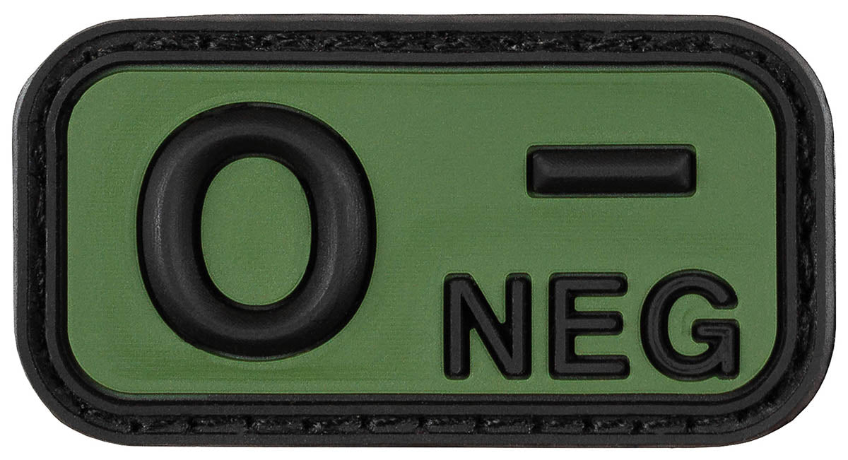 Patch grupa sanguina O NEG 3D negru-oliv MFH