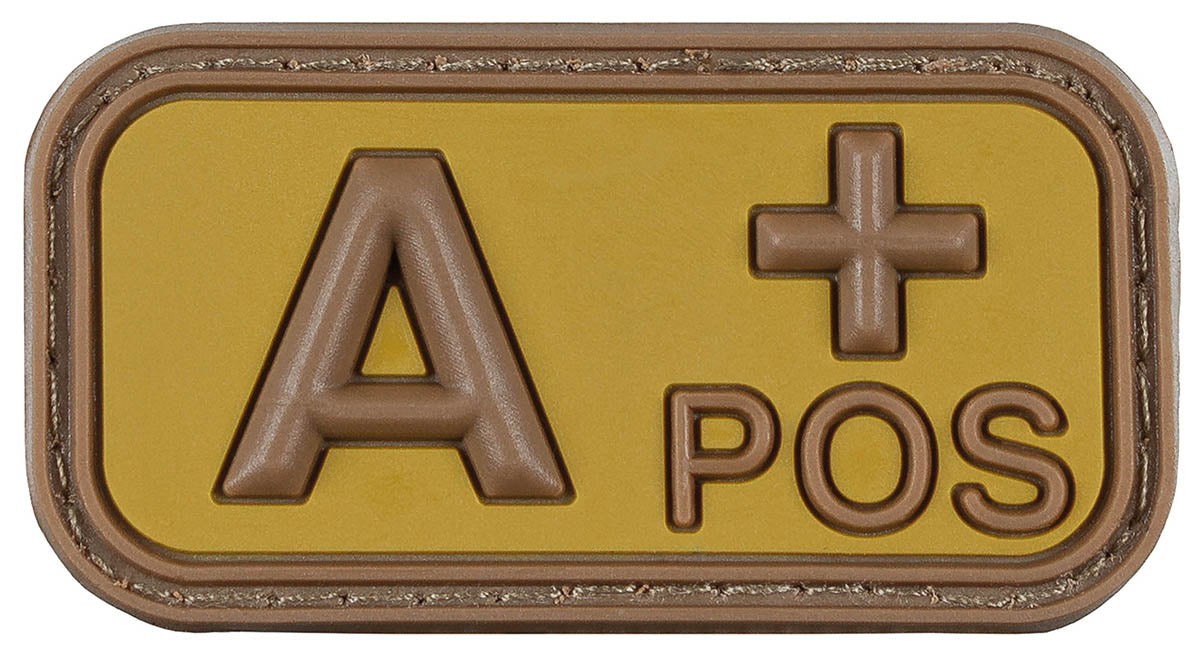 Patch grupa sanguina A POS 3D maro-kaki MFH