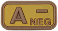 Patch grupa sanguina A NEG 3D maro-kaki MFH