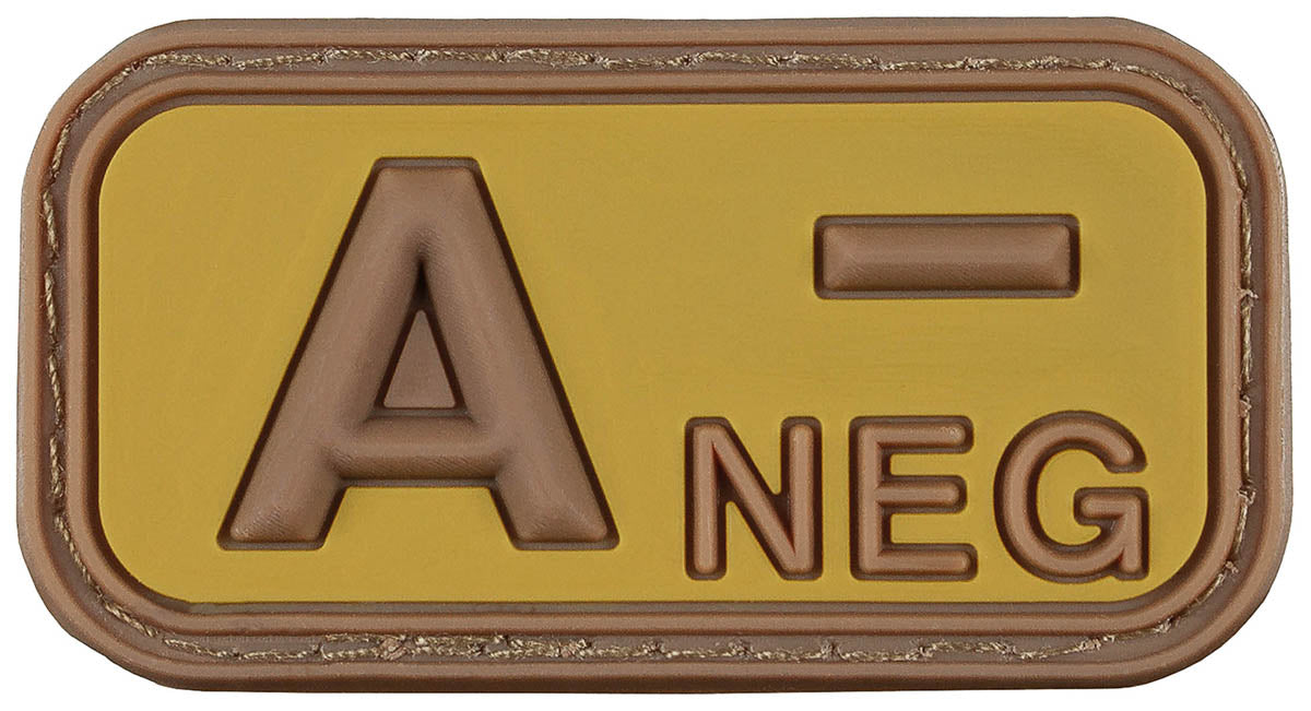 Patch grupa sanguina A NEG 3D maro-kaki MFH