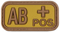 Patch grupa sanguina AB POS 3D maro-kaki MFH