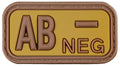 Patch grupa sanguina AB NEG 3D maro-kaki MFH