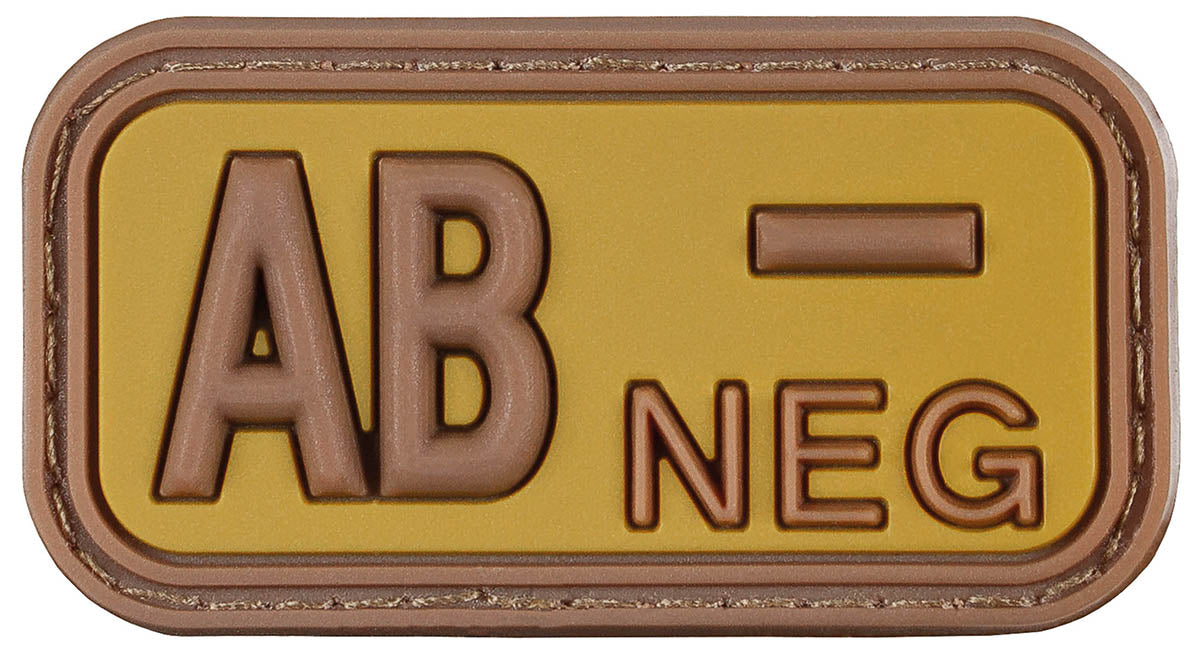 Patch grupa sanguina AB NEG 3D maro-kaki MFH