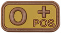 Patch grupa sanguina O POS 3D maro-kaki MFH