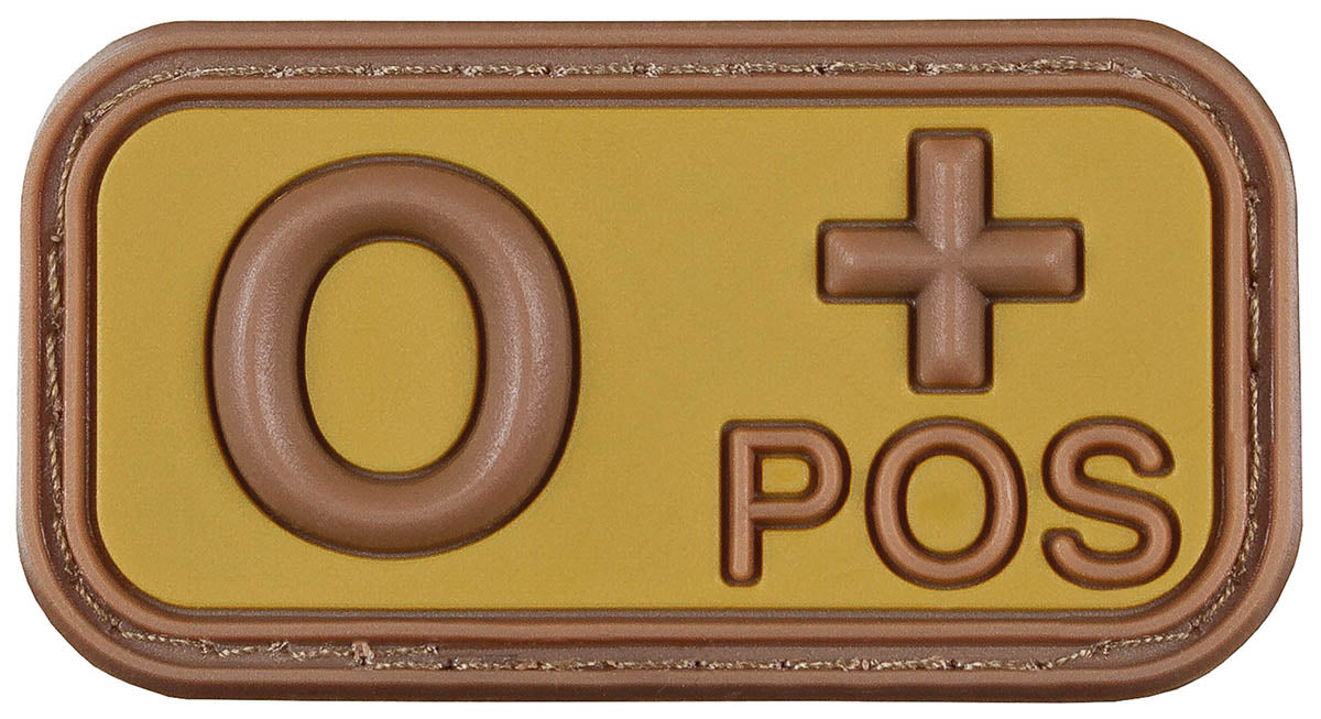 Patch grupa sanguina O POS 3D maro-kaki MFH