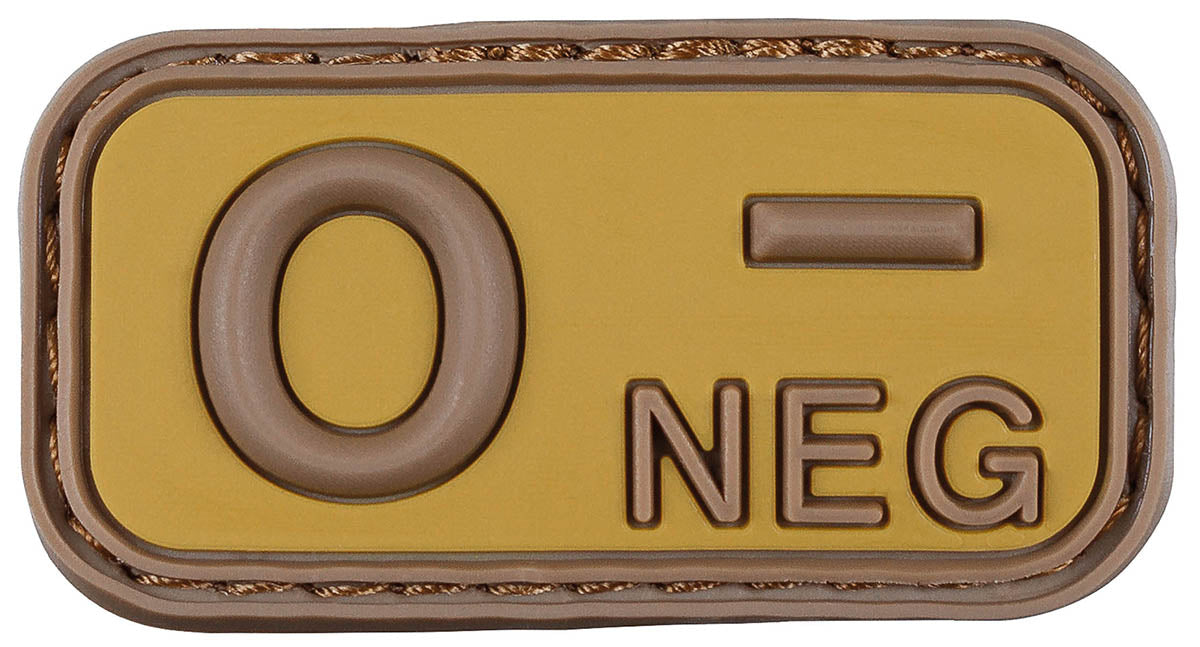Patch grupa sanguina O NEG 3D maro-kaki MFH