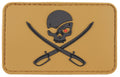 Patch 3D Skull with Swords coyote tan MFH