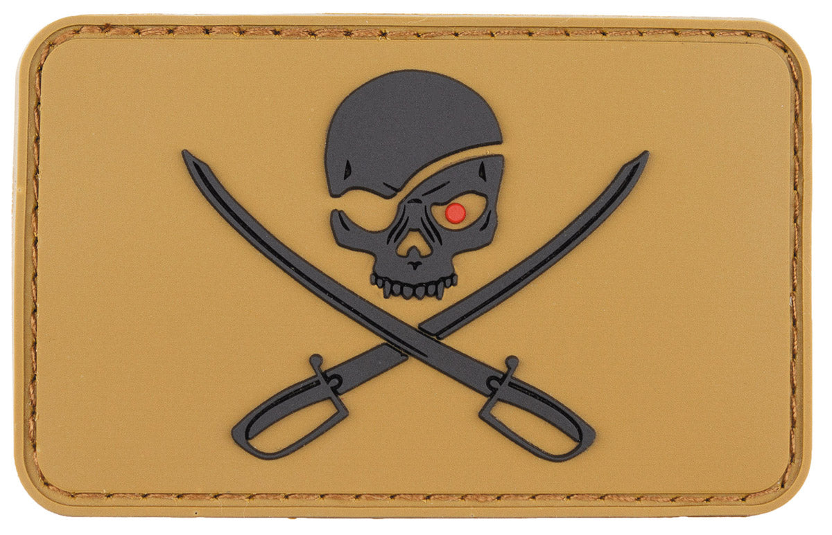 Patch 3D Skull with Swords coyote tan MFH