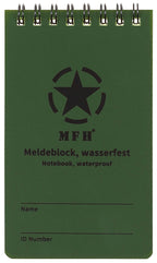 Carnet impermeabil mic cu spirala MFH