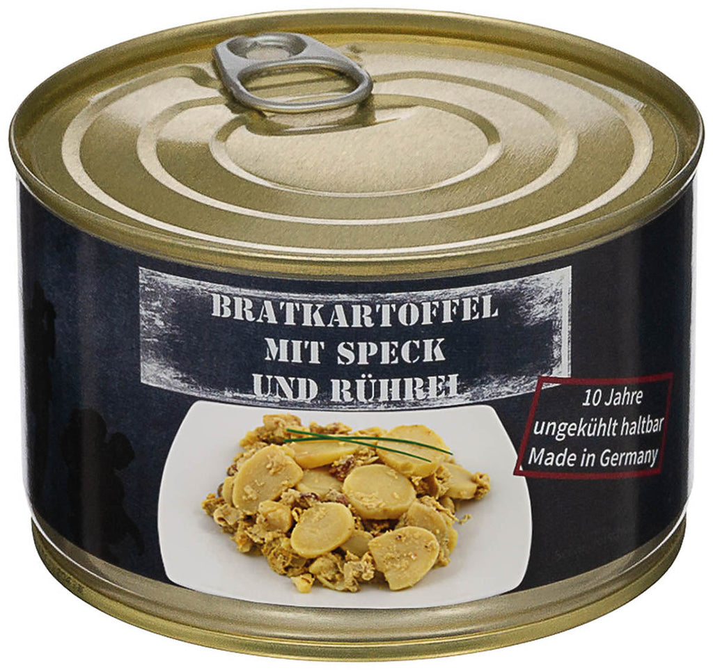 Cartofi prajiti cu bacon si ou la conserva 400 g, set 12 buc, MFH