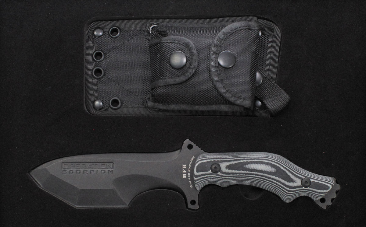 Cutit fix Operation Scorpion cu maner Micarta MFH