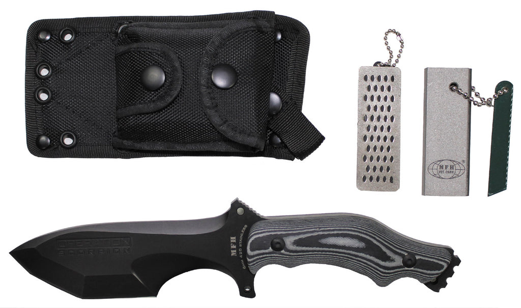 Cutit fix Operation Scorpion cu maner Micarta MFH