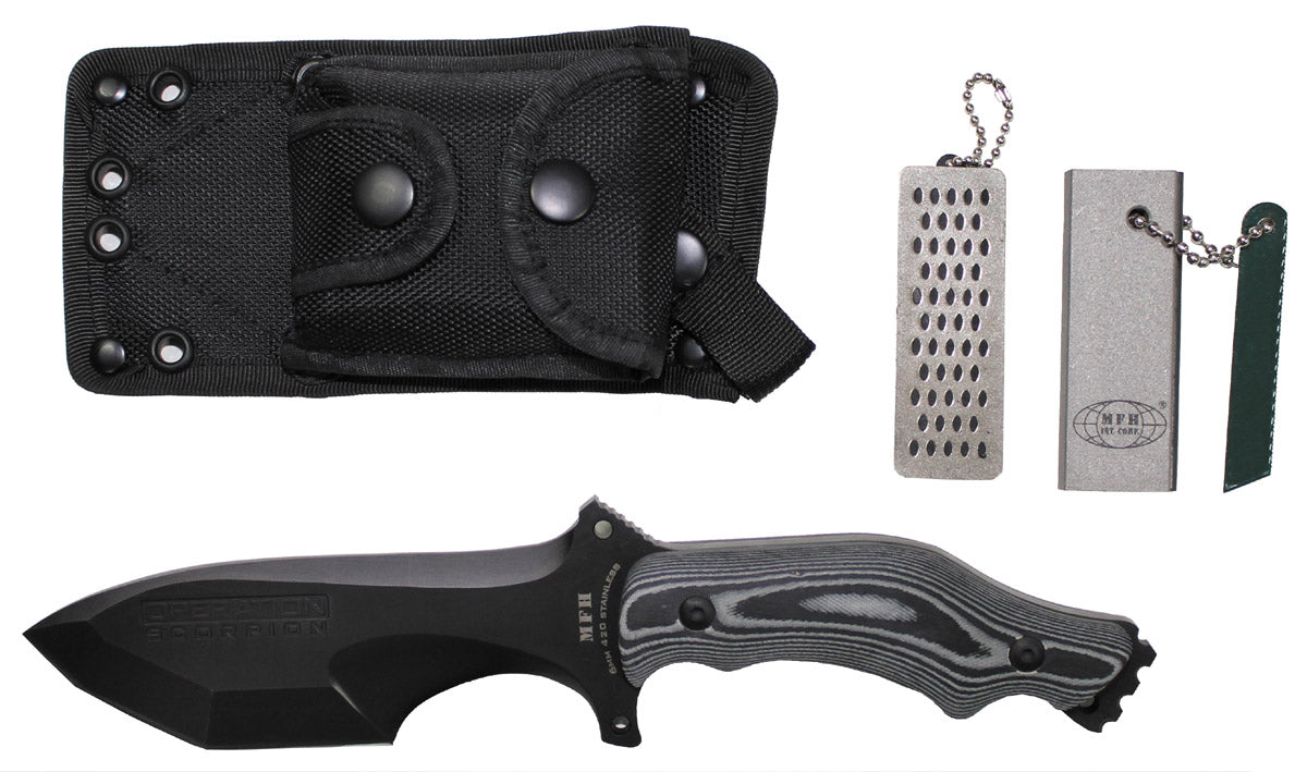 Cutit fix Operation Scorpion cu maner Micarta MFH