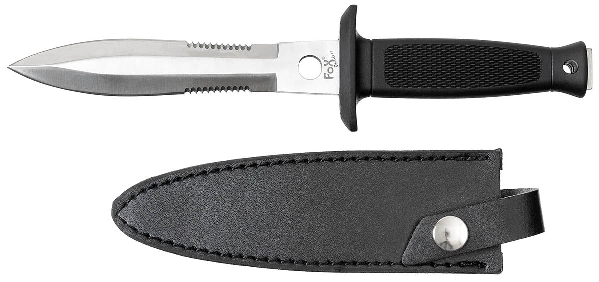 Cutit cu lama fixa dublu tais si teaca Fox Outdoor