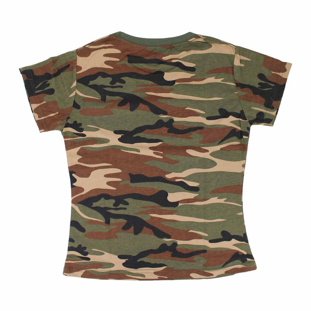 Tricou de dama camuflaj Woodland Immortal Warrior