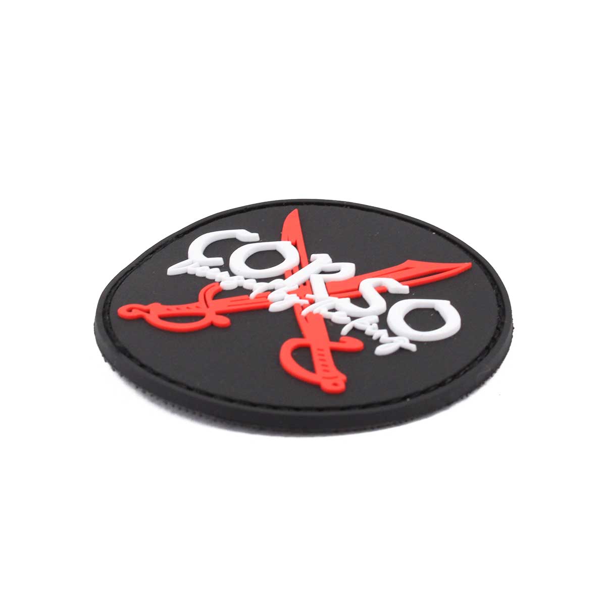 Patch Corso PVC negru cu doua sabii de pirat