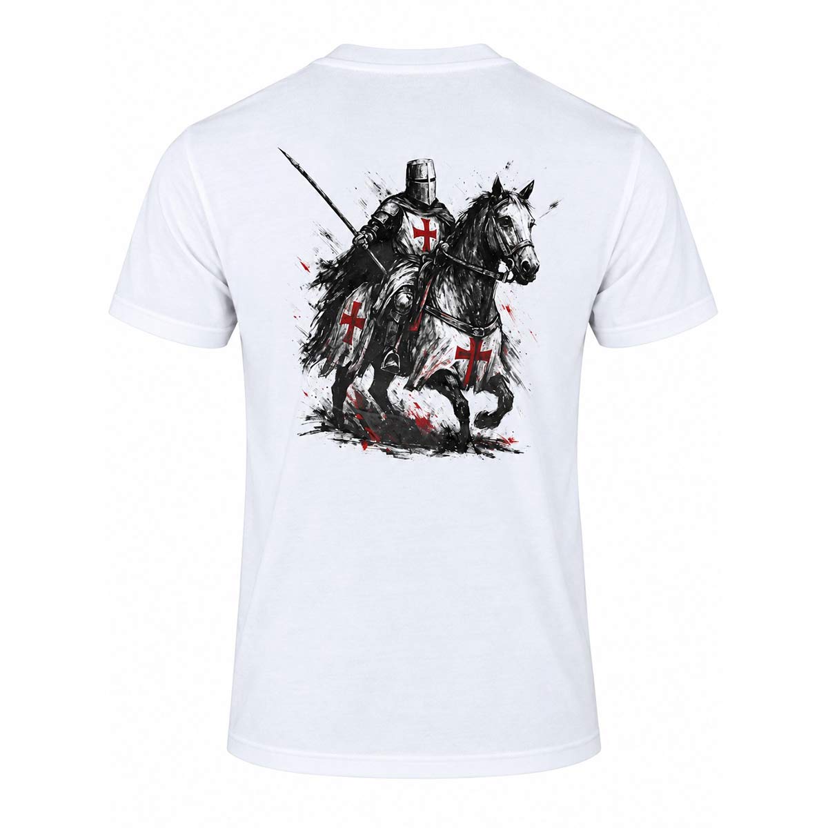 Tricou Templar alb Immortal Warrior