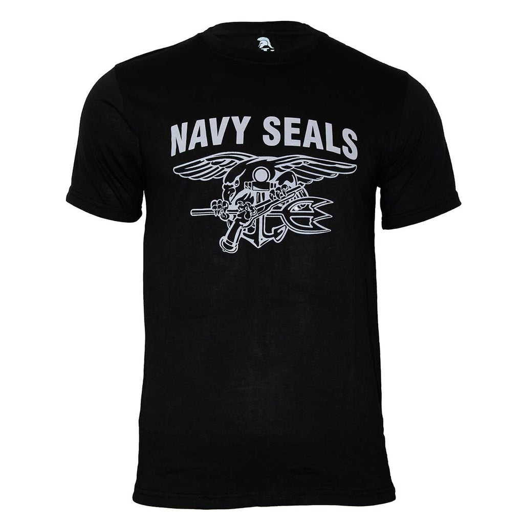 Tricou negru cu imprimeu Navy Seals Immortal Warrior
