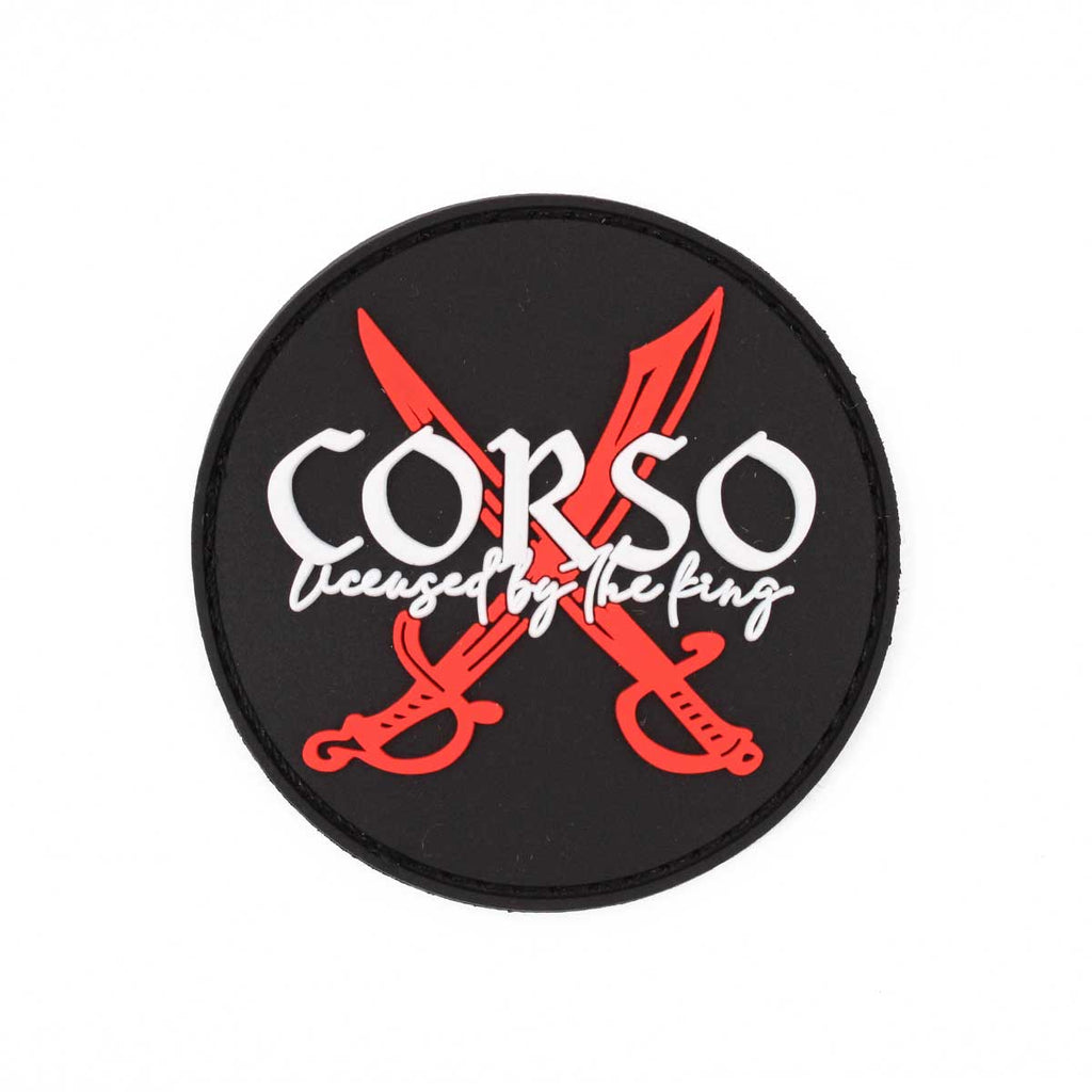Patch Corso PVC negru cu doua sabii de pirat