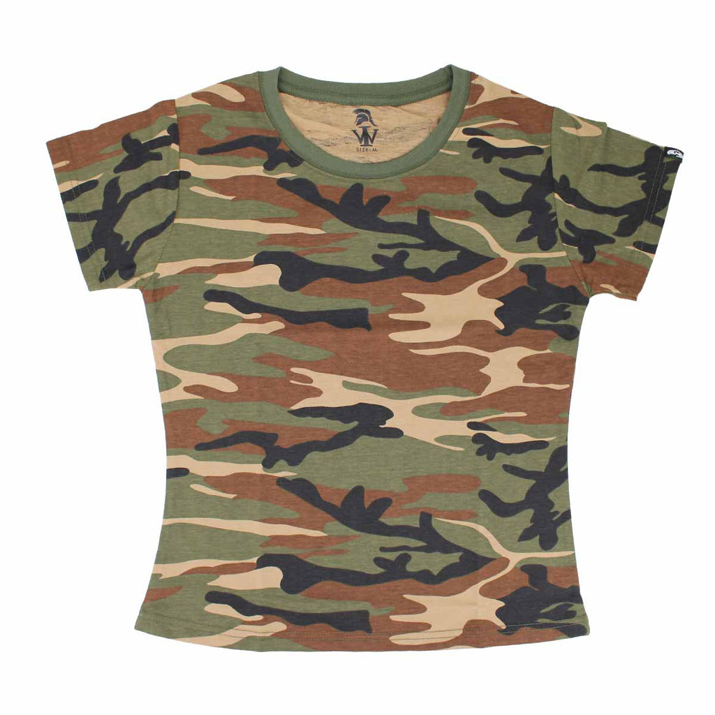 Tricou de dama camuflaj Woodland Immortal Warrior