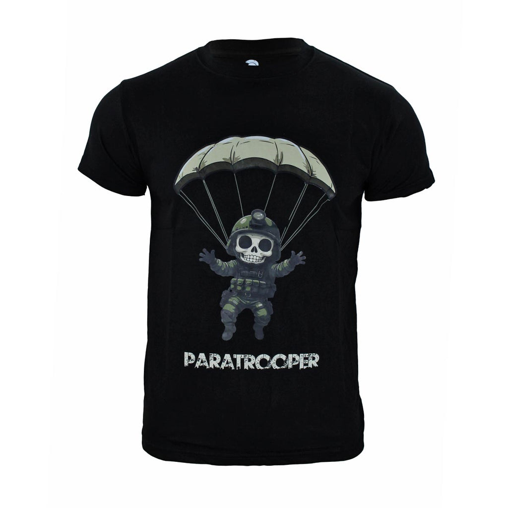 Tricou Paratrooper Immortal Warrior negru cu imprimeu