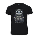 Tricou Panda Force Immortal Warrior negru cu imprimeu