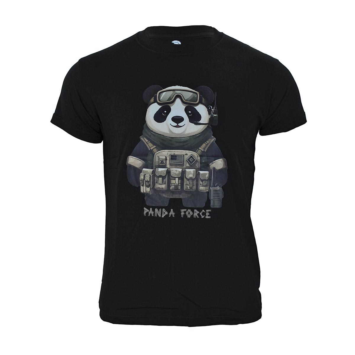 Tricou Panda Force Immortal Warrior negru cu imprimeu