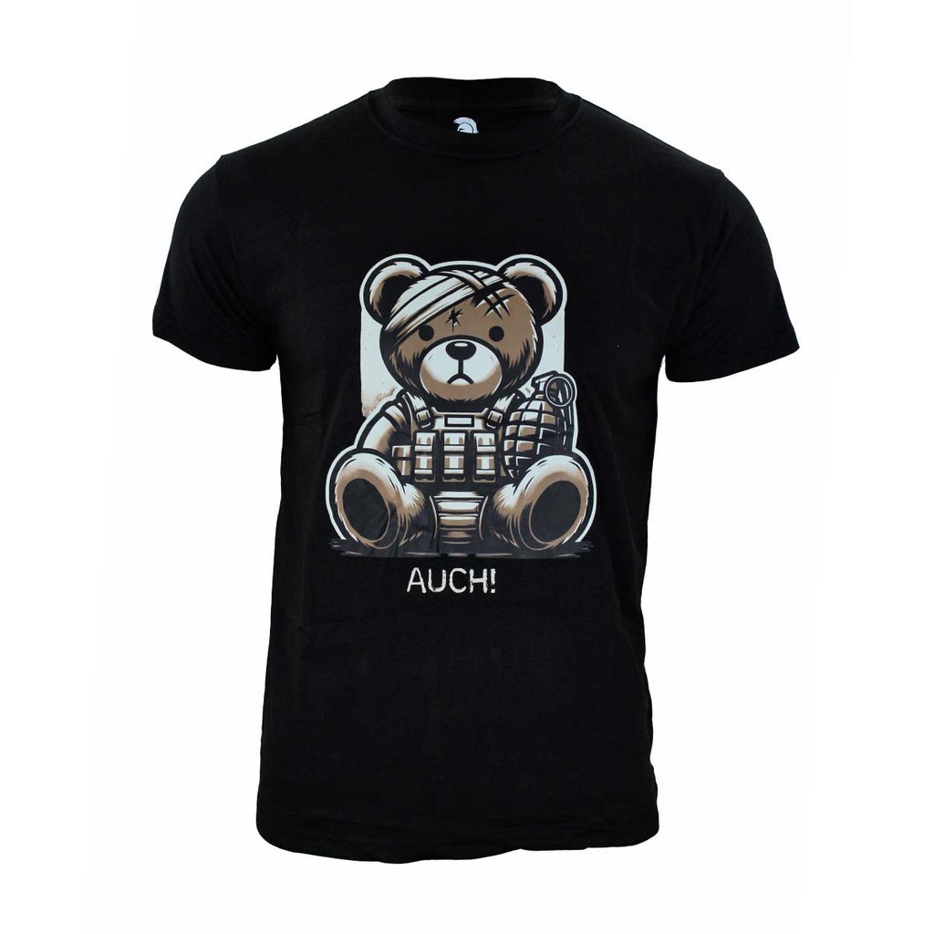 Tricou Teddy Auch Immortal Warrior negru cu imprimeu
