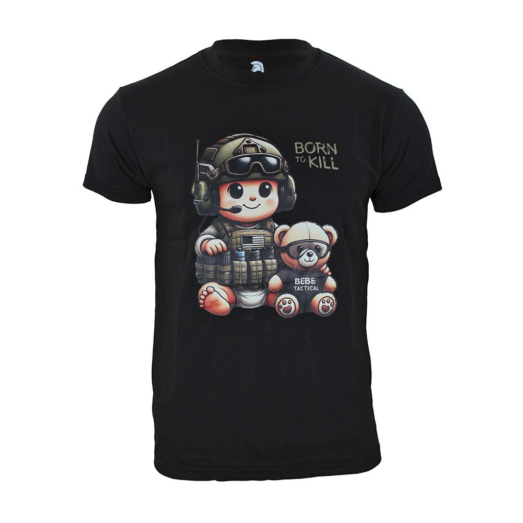 Tricou Born to Kill Immortal Warrior negru cu imprimeu