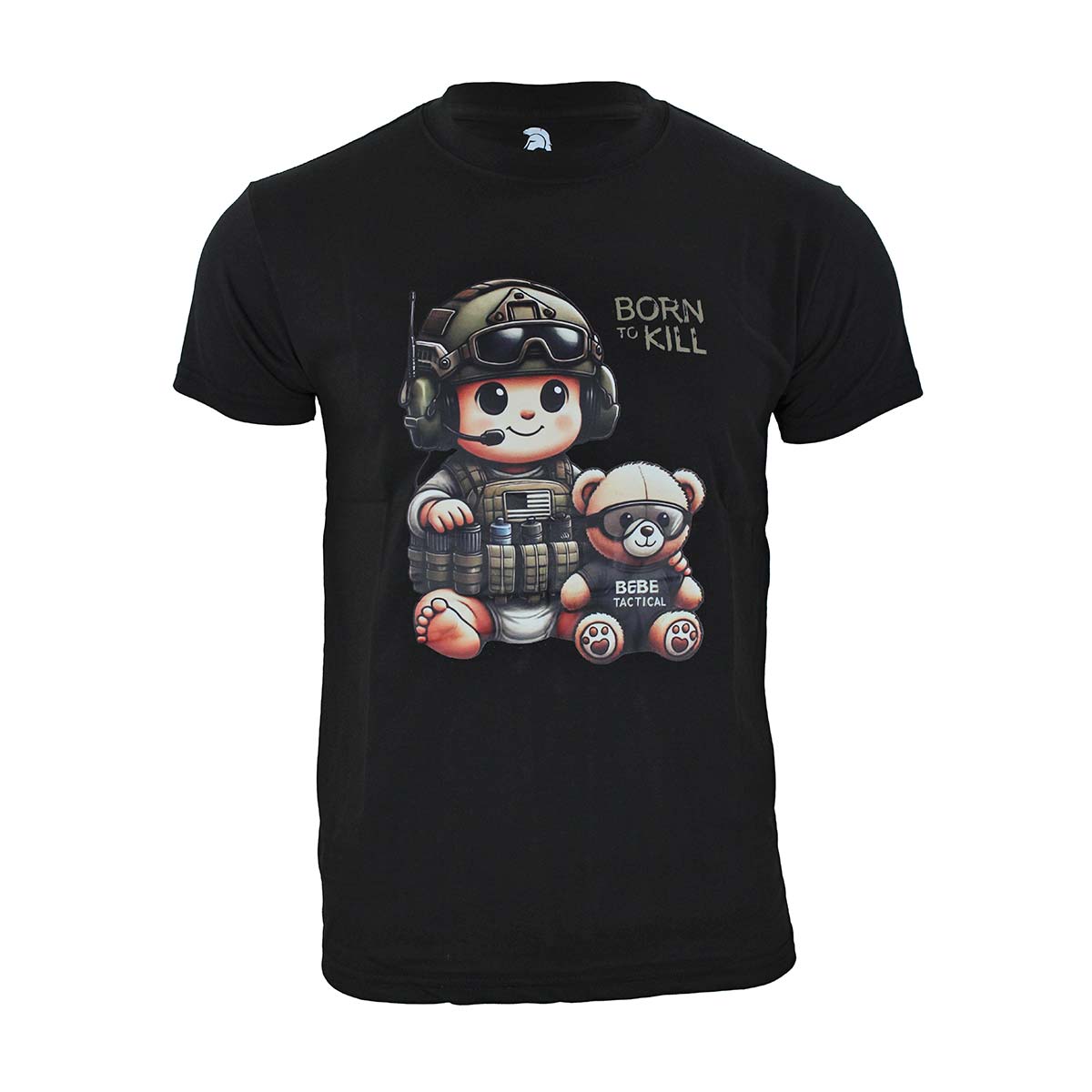 Tricou Born to Kill Immortal Warrior negru cu imprimeu