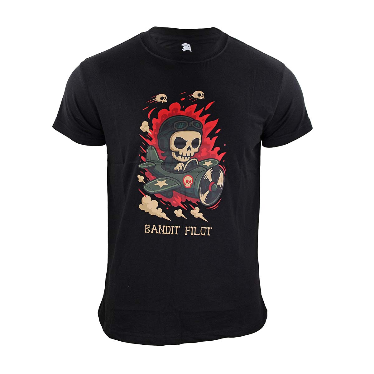 Tricou Bandit Pilot Immortal Warrior negru cu imprimeu